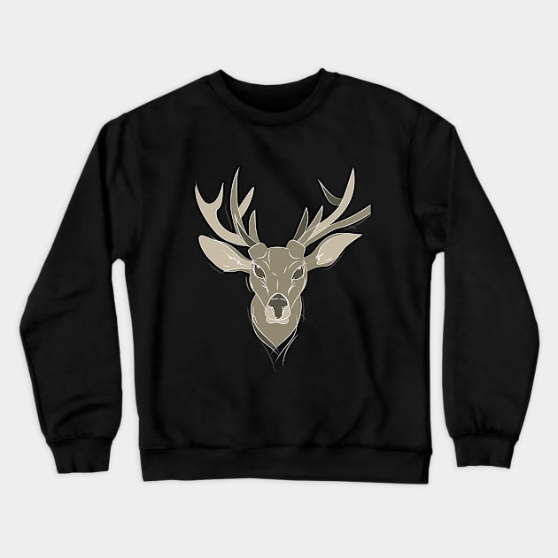 Deer Head Crewneck Sweatshirt by bluerockproducts